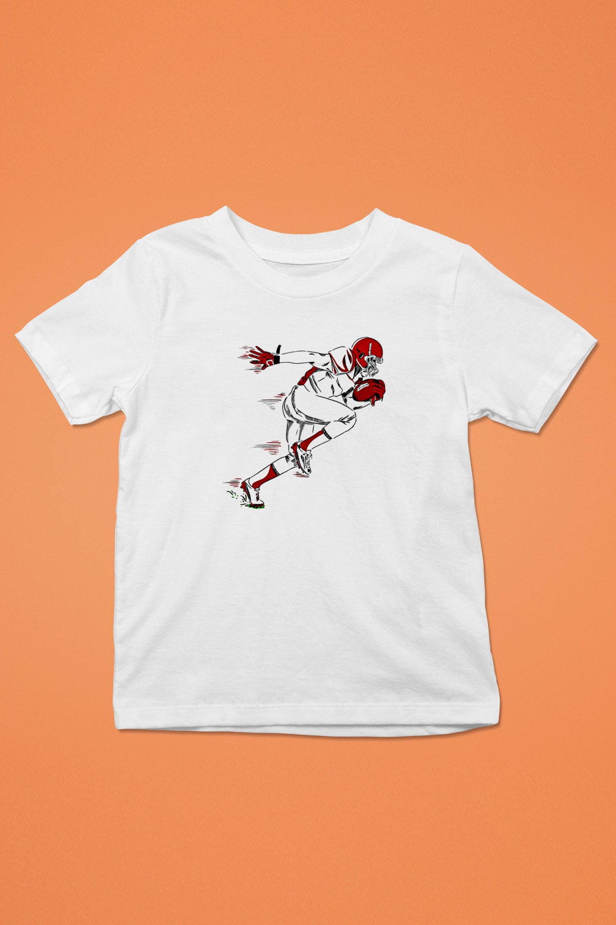 Rugby Baskılı Unisex Beyaz Çocuk Tişört - Tshirt