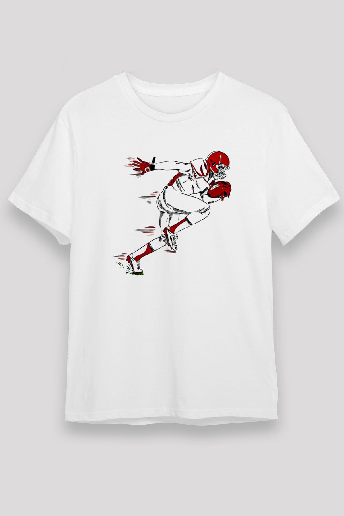 Rugby Baskılı Unisex Beyaz Tişört - Tshirt