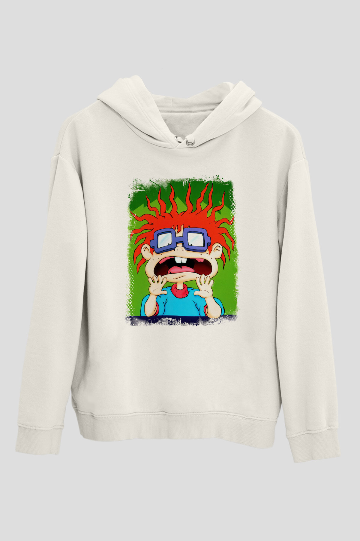 Rugrats Beyaz Unisex Kapşonlu Sweatshirt
