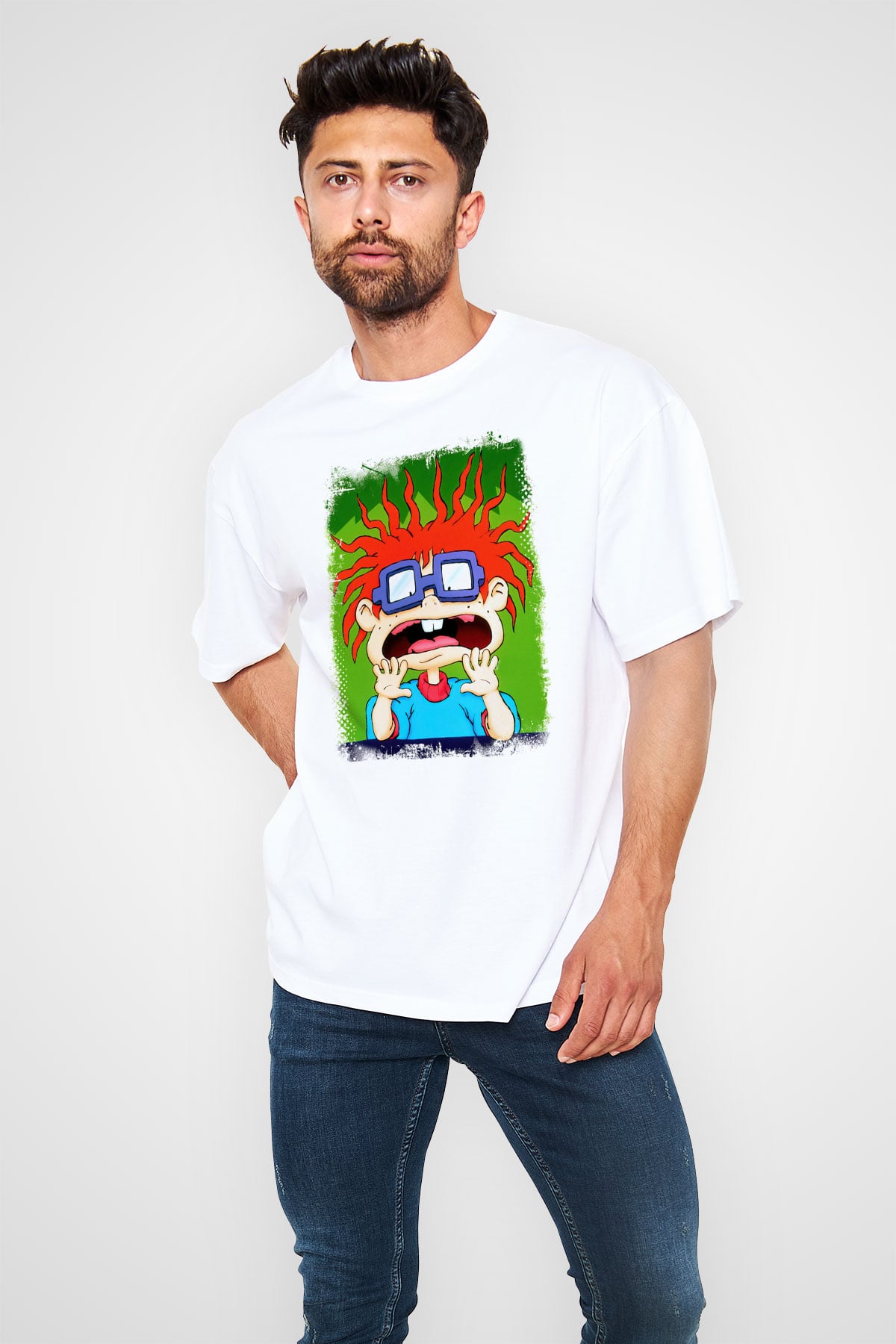 Rugrats Beyaz Unisex Oversize Tişört T-Shirt