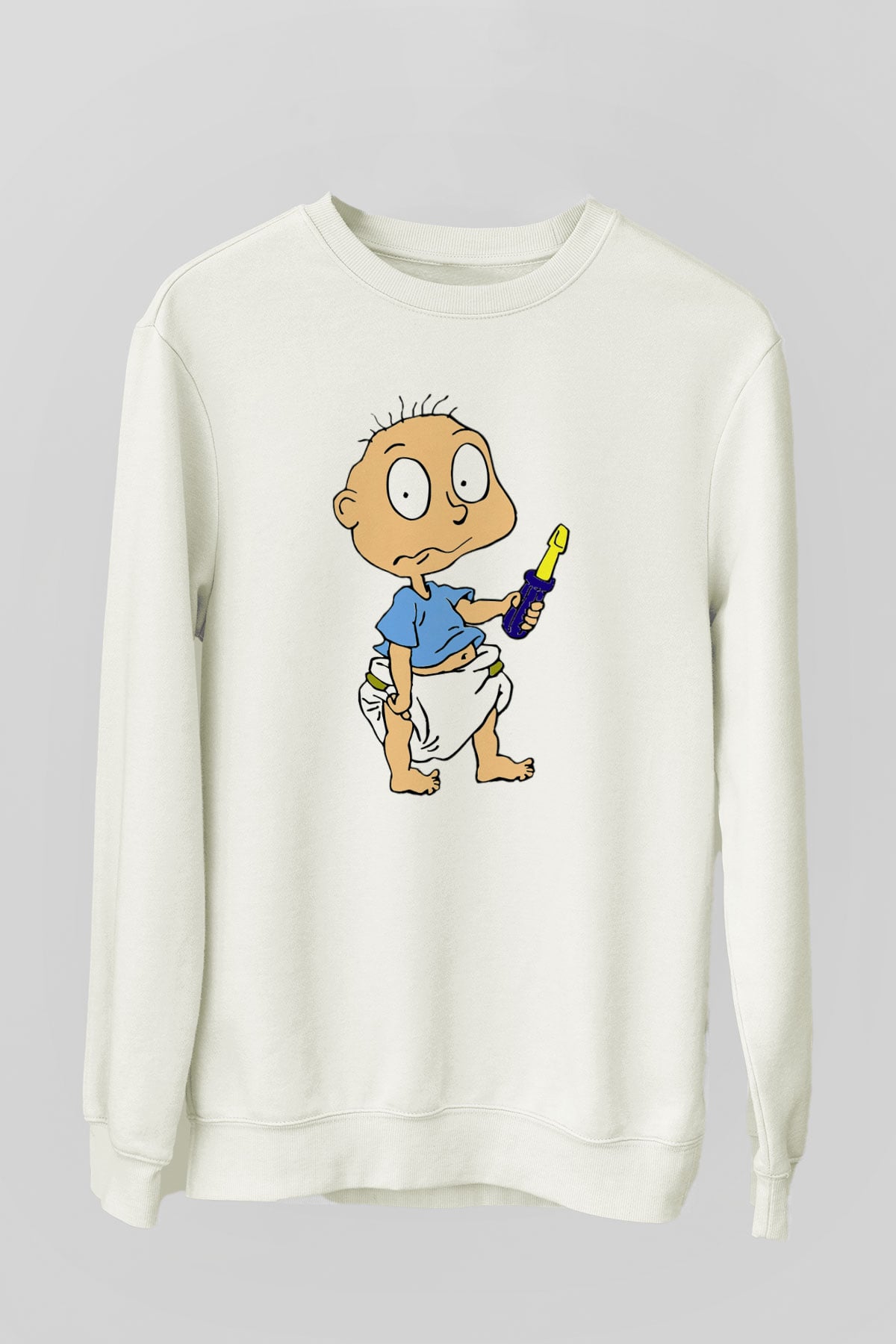 Rugrats Beyaz Unisex Sweatshirt