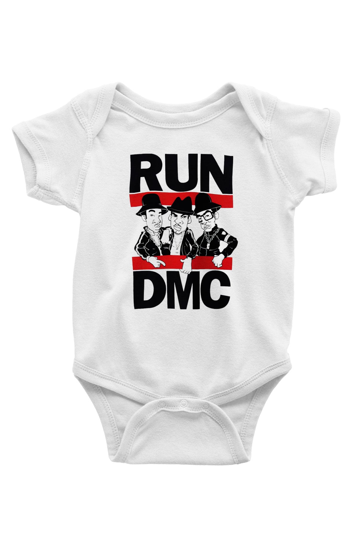 Run DMC Baskılı Beyaz Unisex Bebek Body - Zıbın