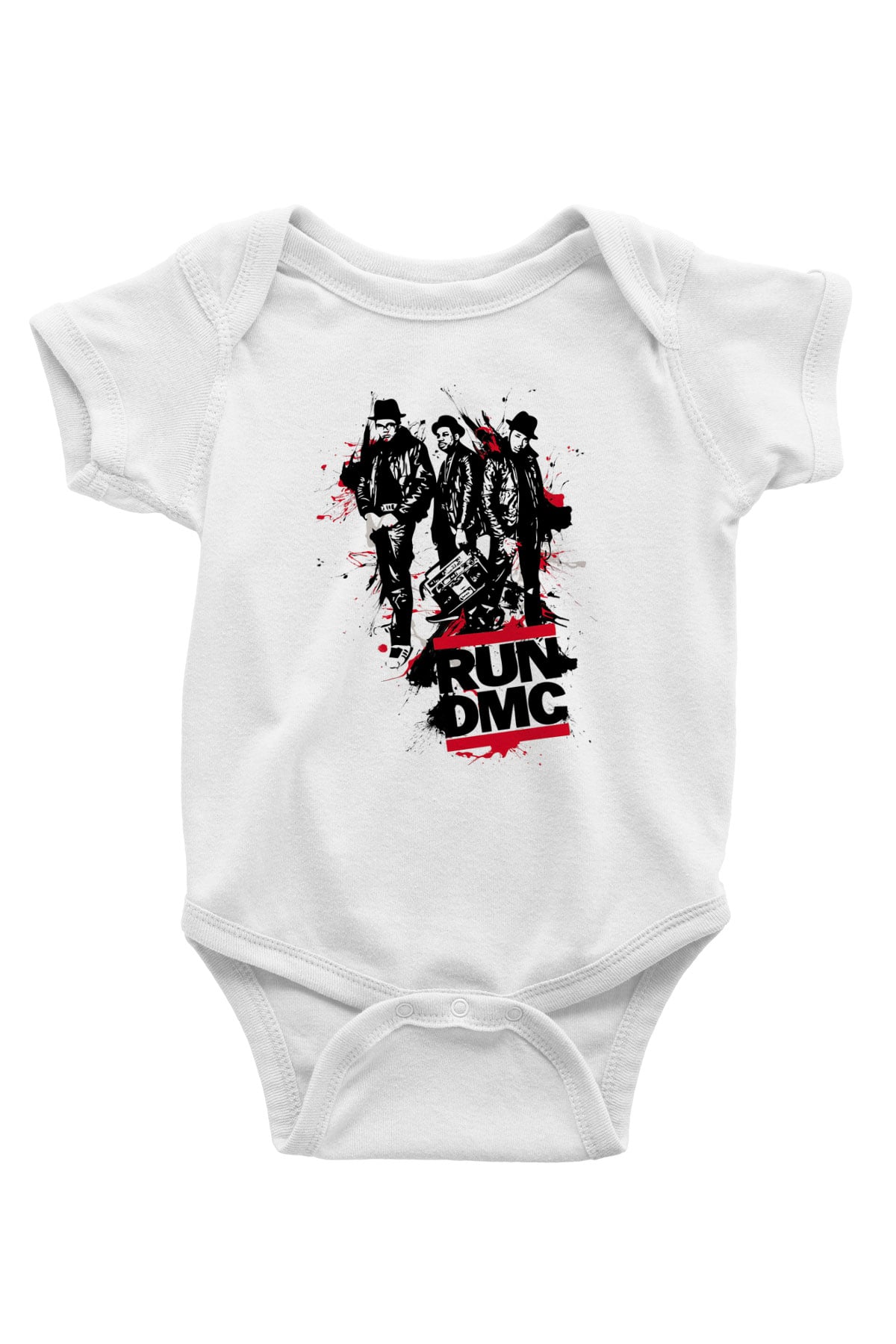 Run DMC Baskılı Beyaz Unisex Bebek Body - Zıbın