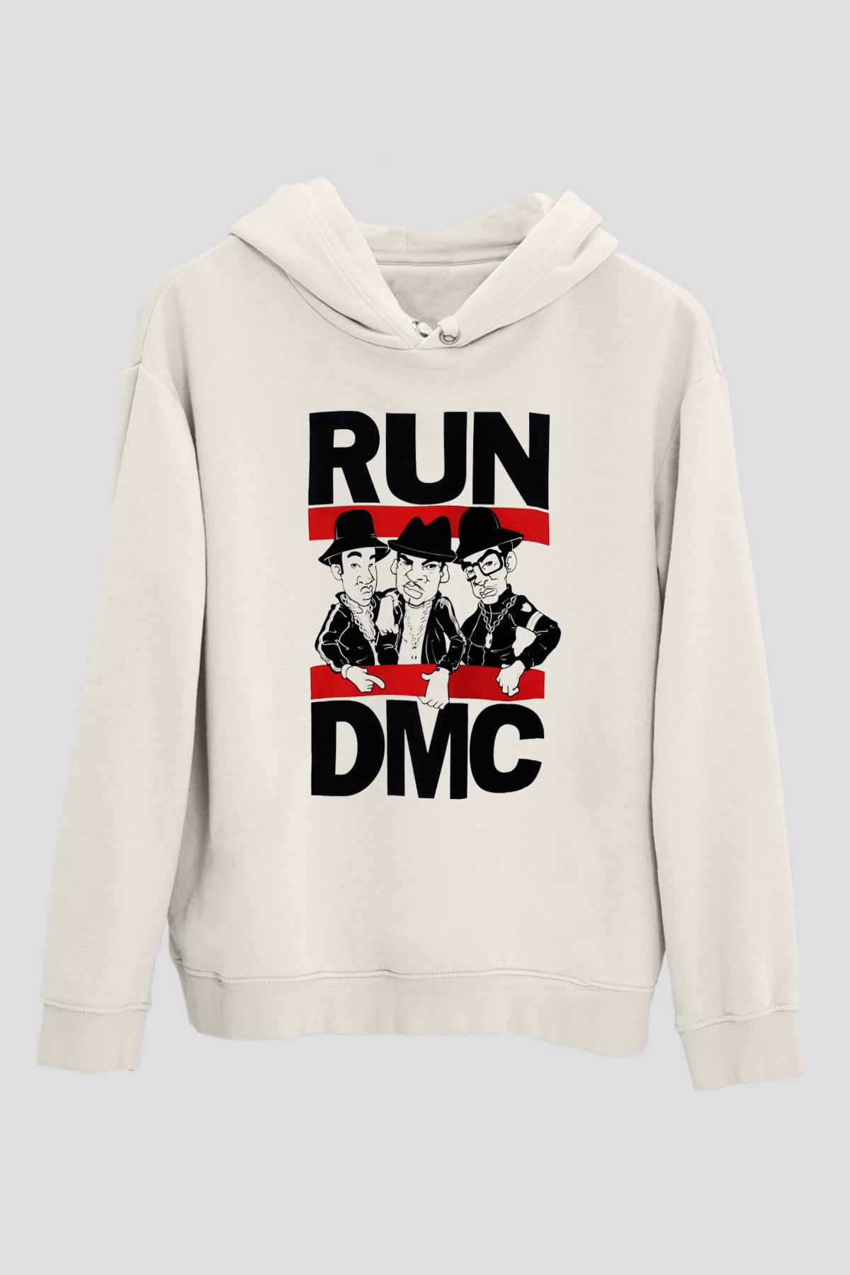 Run DMC Beyaz Unisex Kapşonlu Sweatshirt