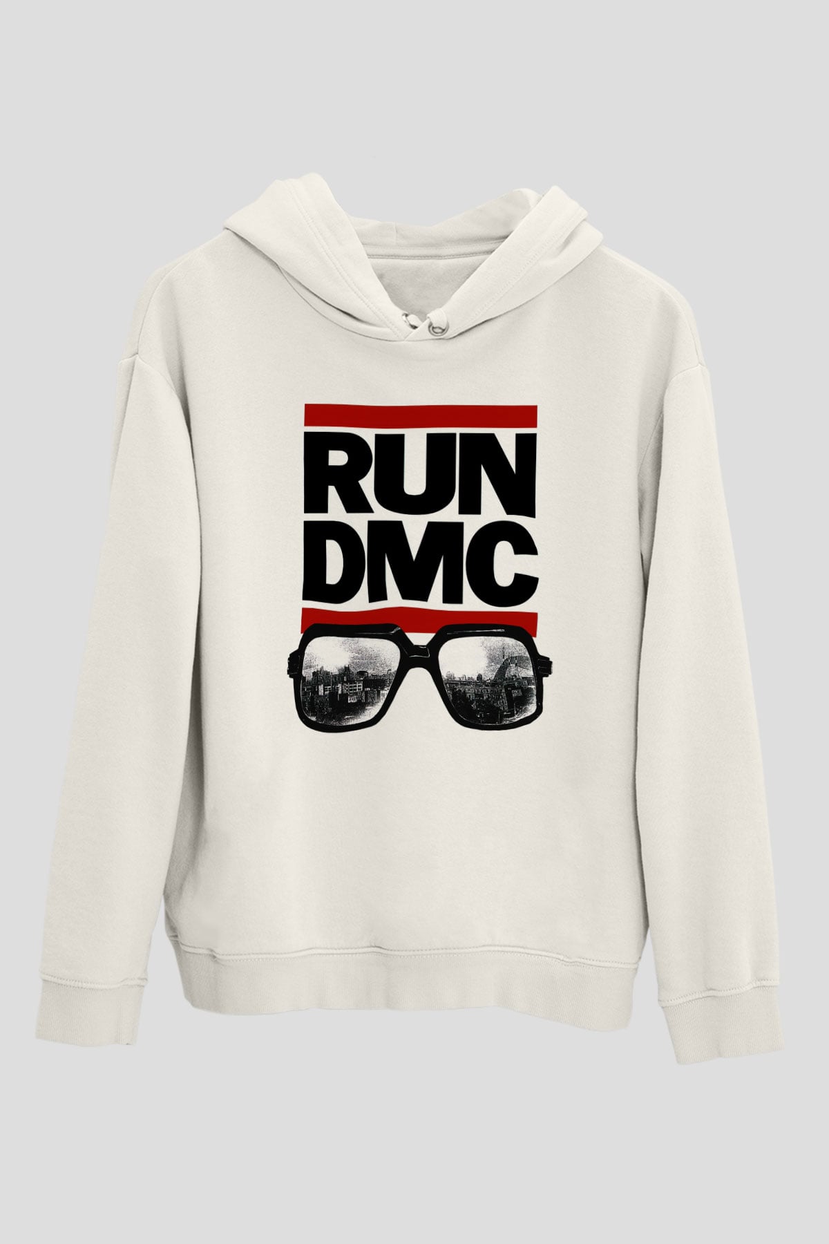 Run DMC Beyaz Unisex Kapşonlu Sweatshirt