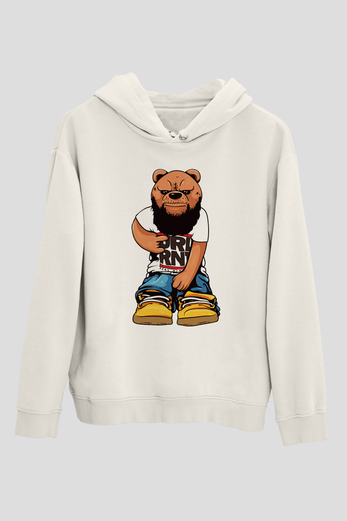 Run DMC Beyaz Unisex Kapşonlu Sweatshirt