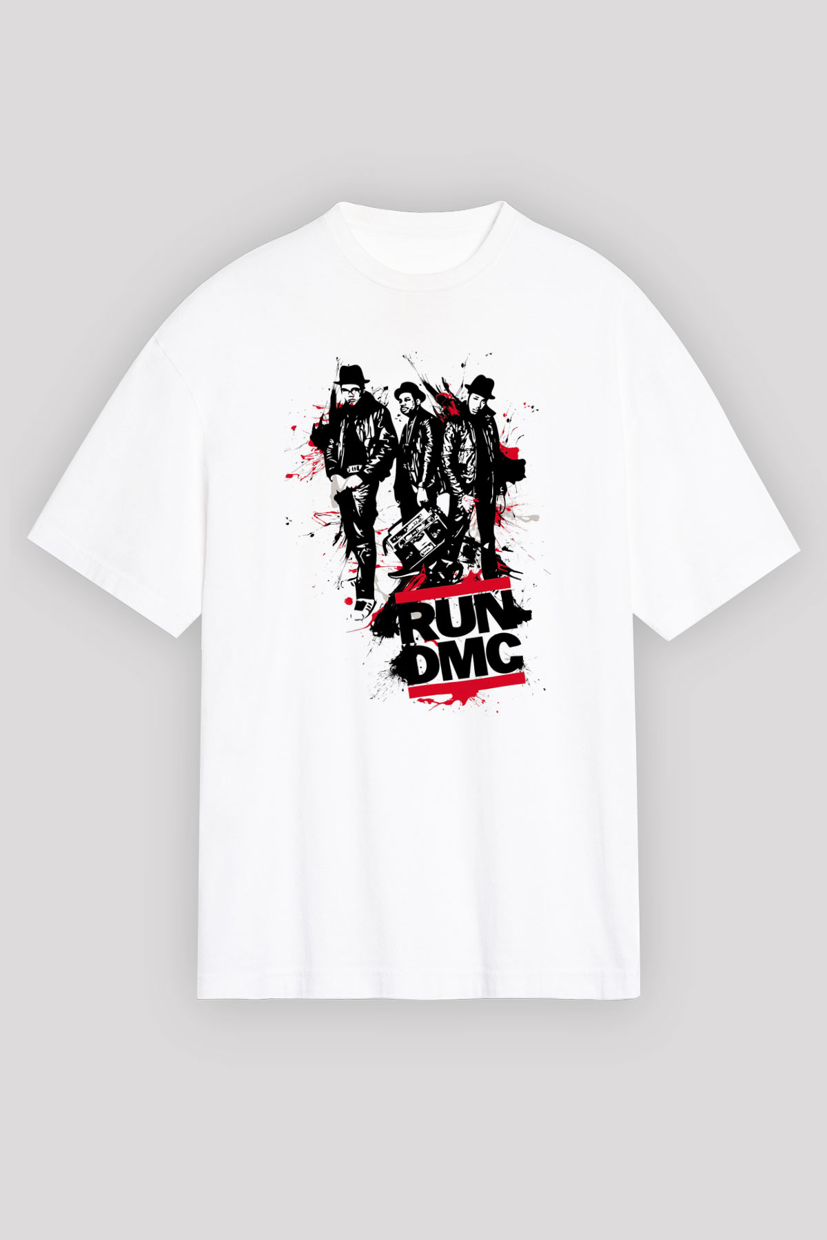 Run DMC Beyaz Unisex Oversize Tişört T-Shirt