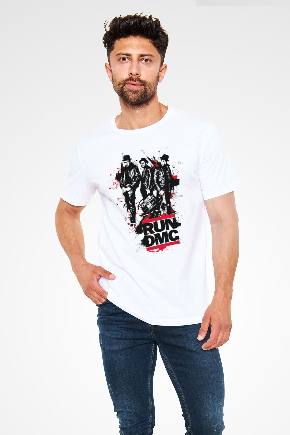 Run DMC Beyaz Unisex Tişört T-Shirt - TişörtFabrikası
