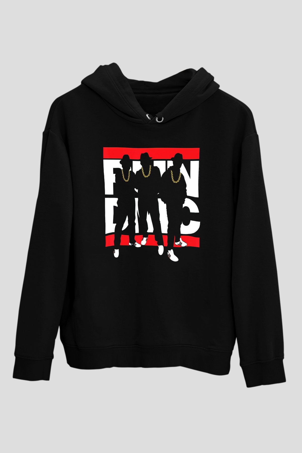 Run DMC Siyah Unisex Kapüşonlu Sweatshirt