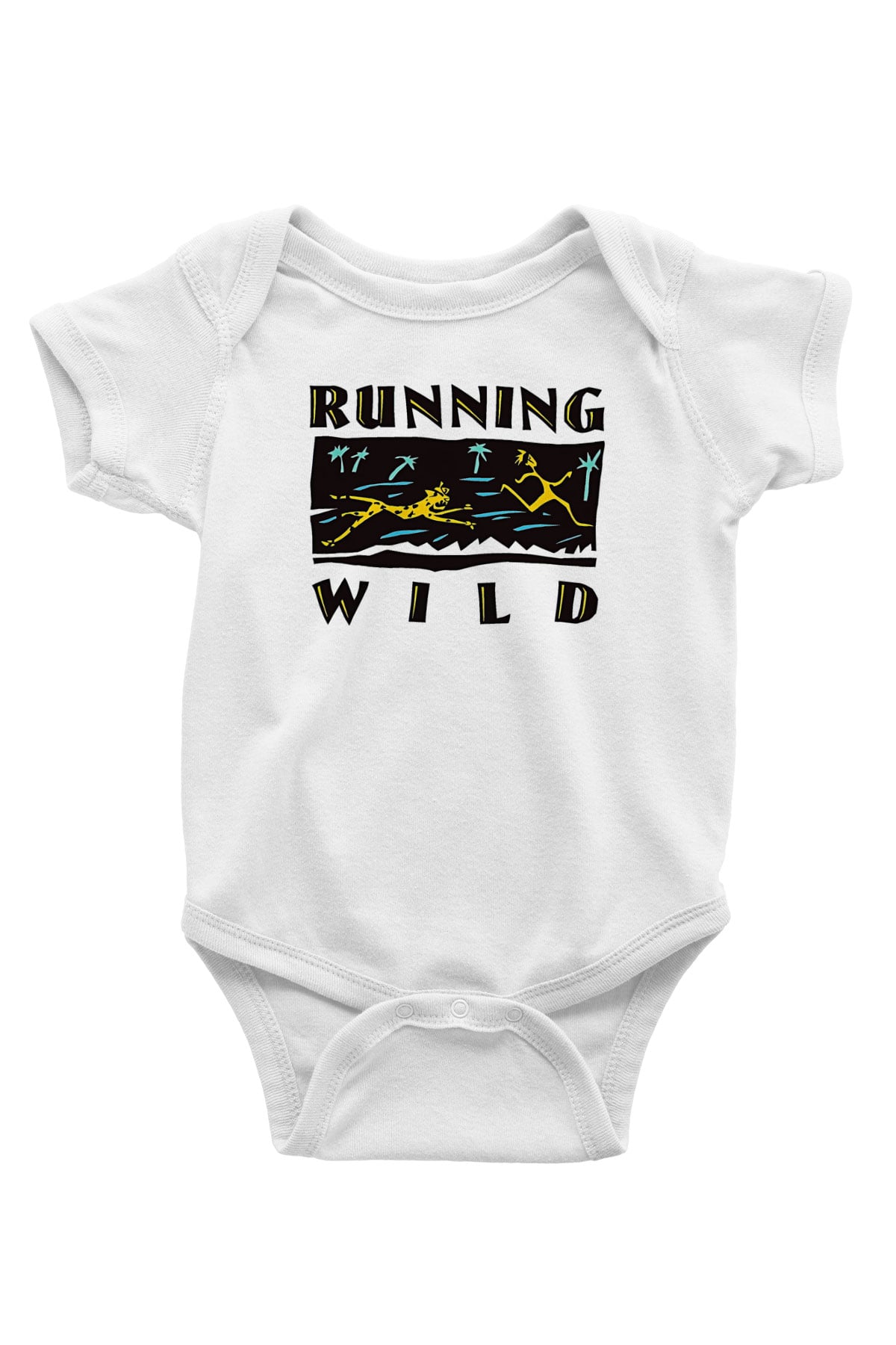 Running Wild Baskılı Beyaz Unisex Bebek Body - Zıbın