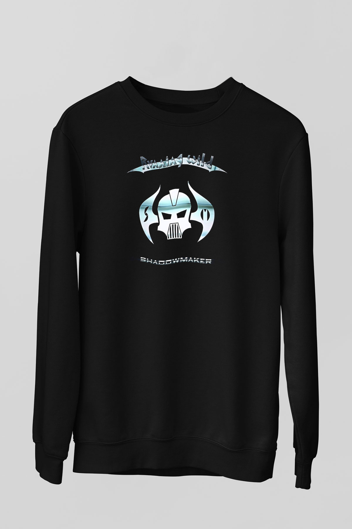 Running Wild Baskılı Unisex Siyah Sweatshirt