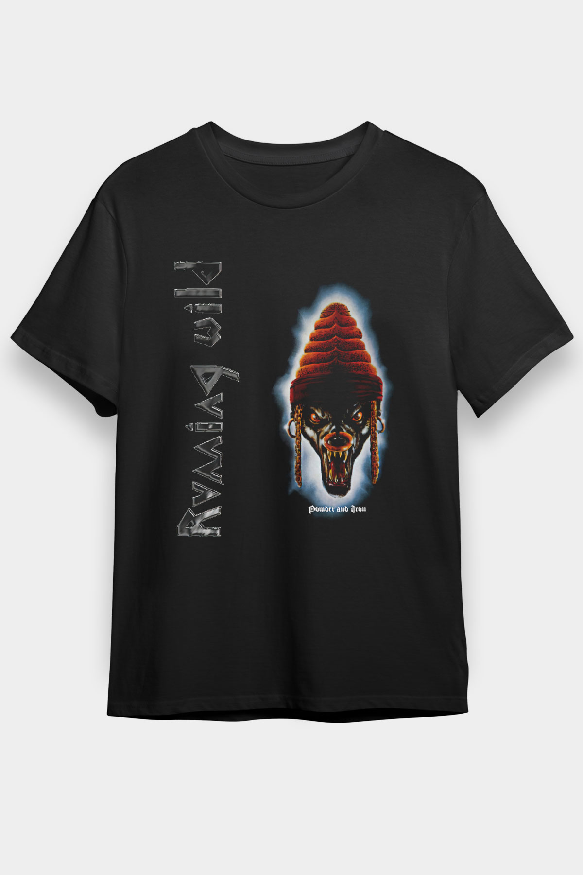 Running Wild Baskılı Unisex Siyah Tişört - Tshirt