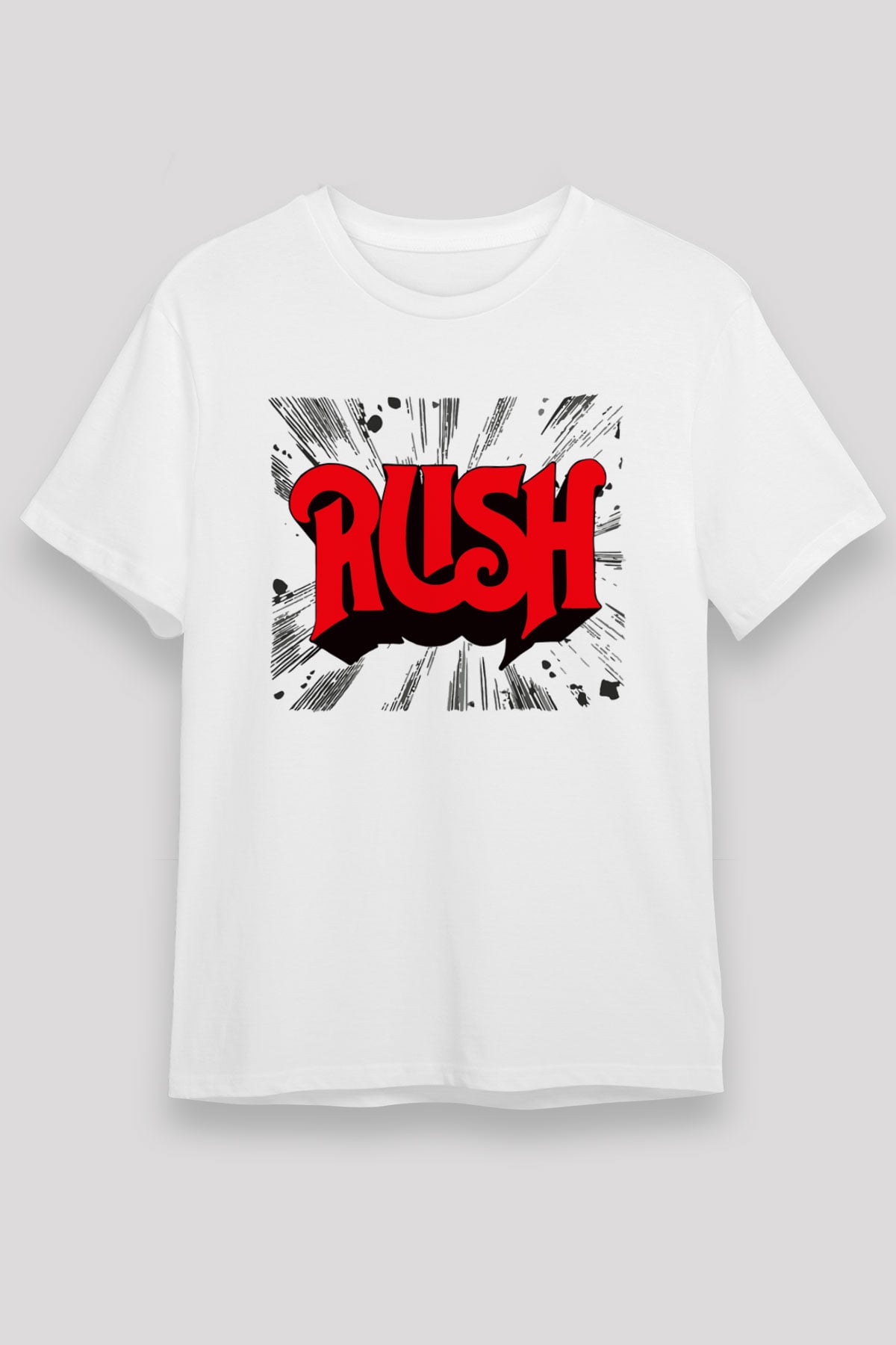 Rush Beyaz Unisex Tişört T-Shirt - TişörtFabrikası