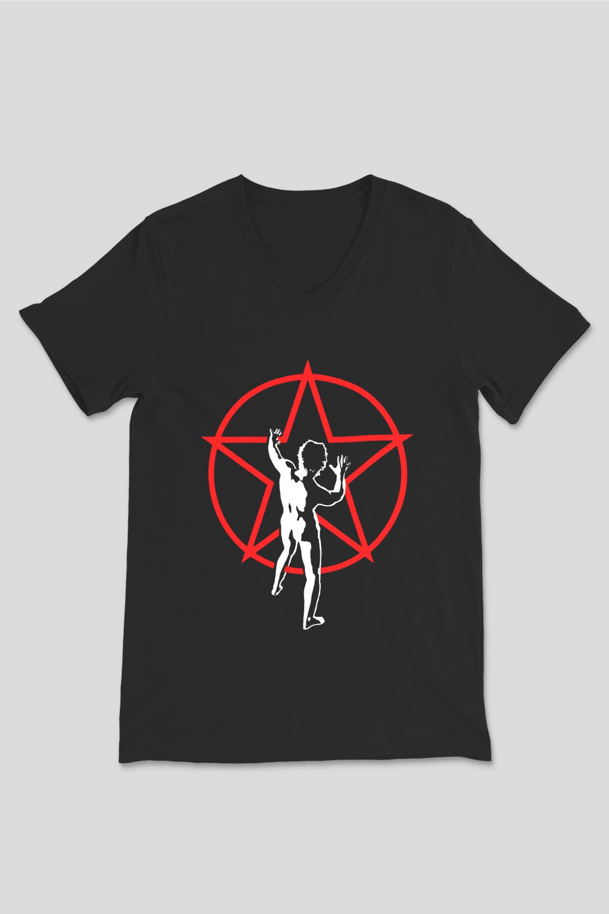 Rush Siyah Unisex V Yaka Tişört T-Shirt