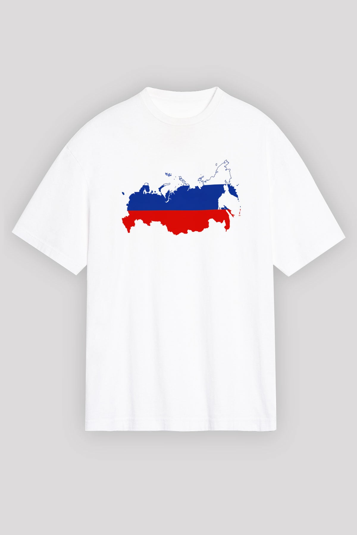 Rusya Beyaz Unisex Oversize Tişört T-Shirt