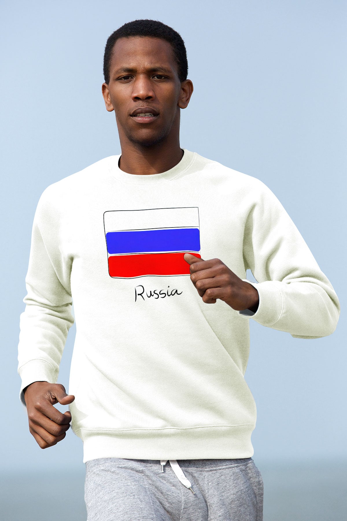 Rusya Beyaz Unisex Sweatshirt