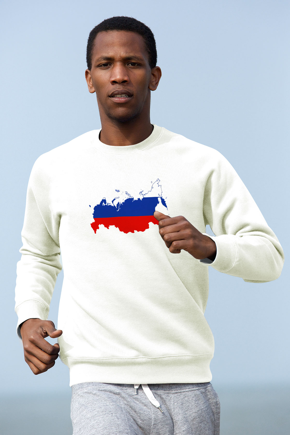 Rusya Beyaz Unisex Sweatshirt