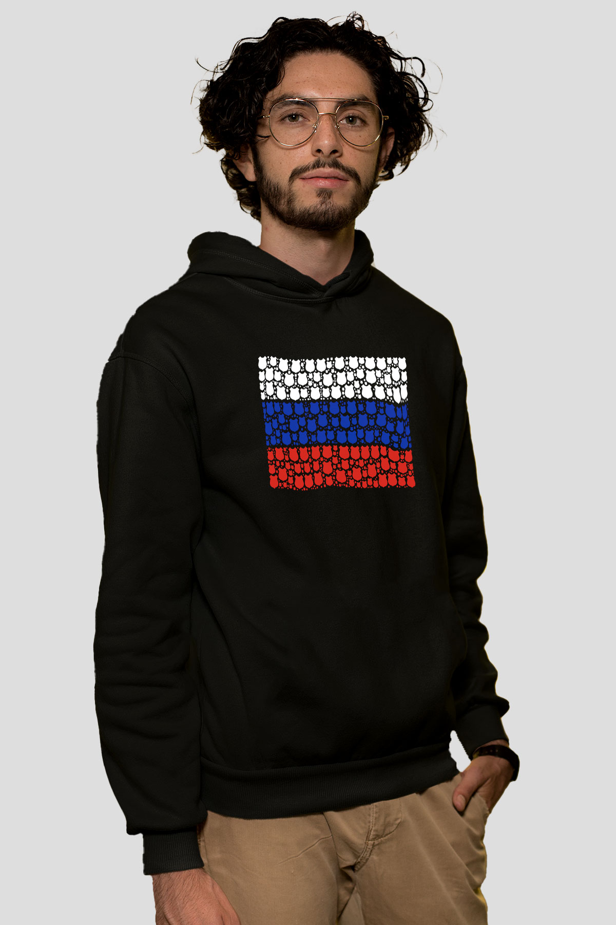 Rusya Siyah Unisex Hoodie