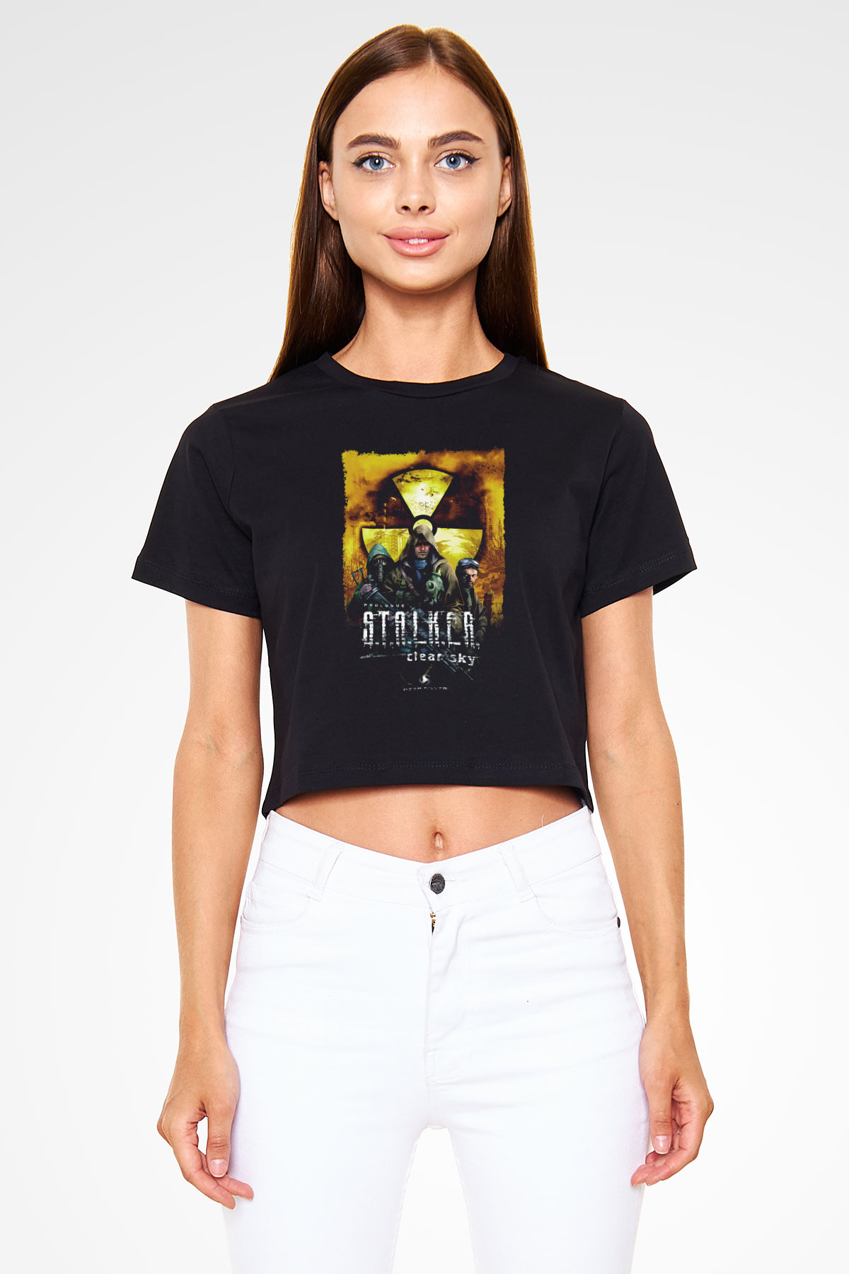 S.T.A.L.K.E.R. Siyah  Crop Top Tişört