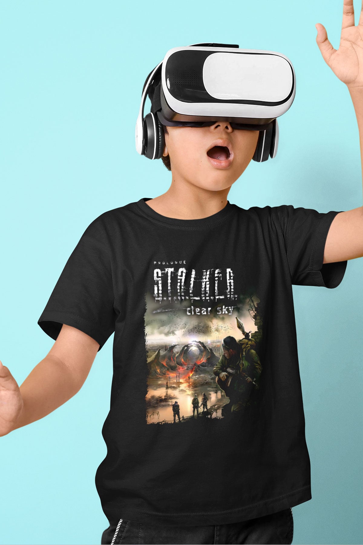 S.T.A.L.K.E.R. Siyah Unisex Çocuk Tişört