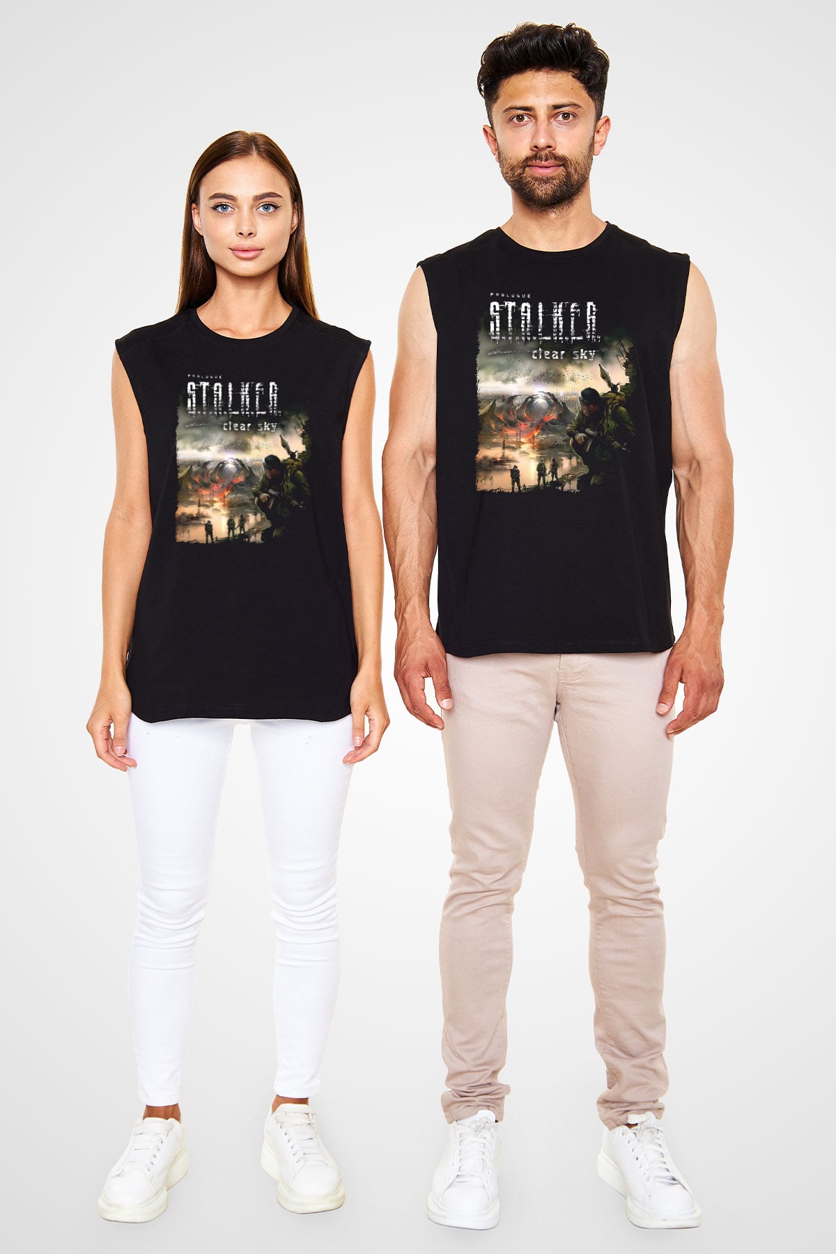 S.T.A.L.K.E.R. Siyah Unisex Kolsuz Tişört