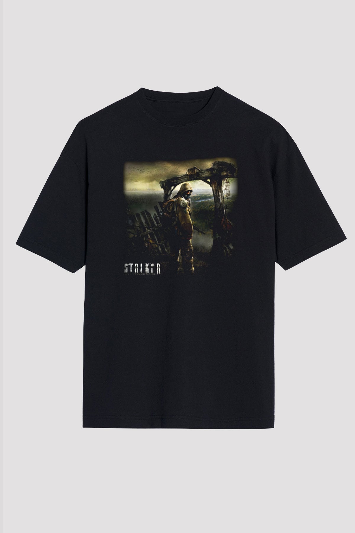 S.T.A.L.K.E.R. Siyah Unisex Oversize Tişört T-Shirt