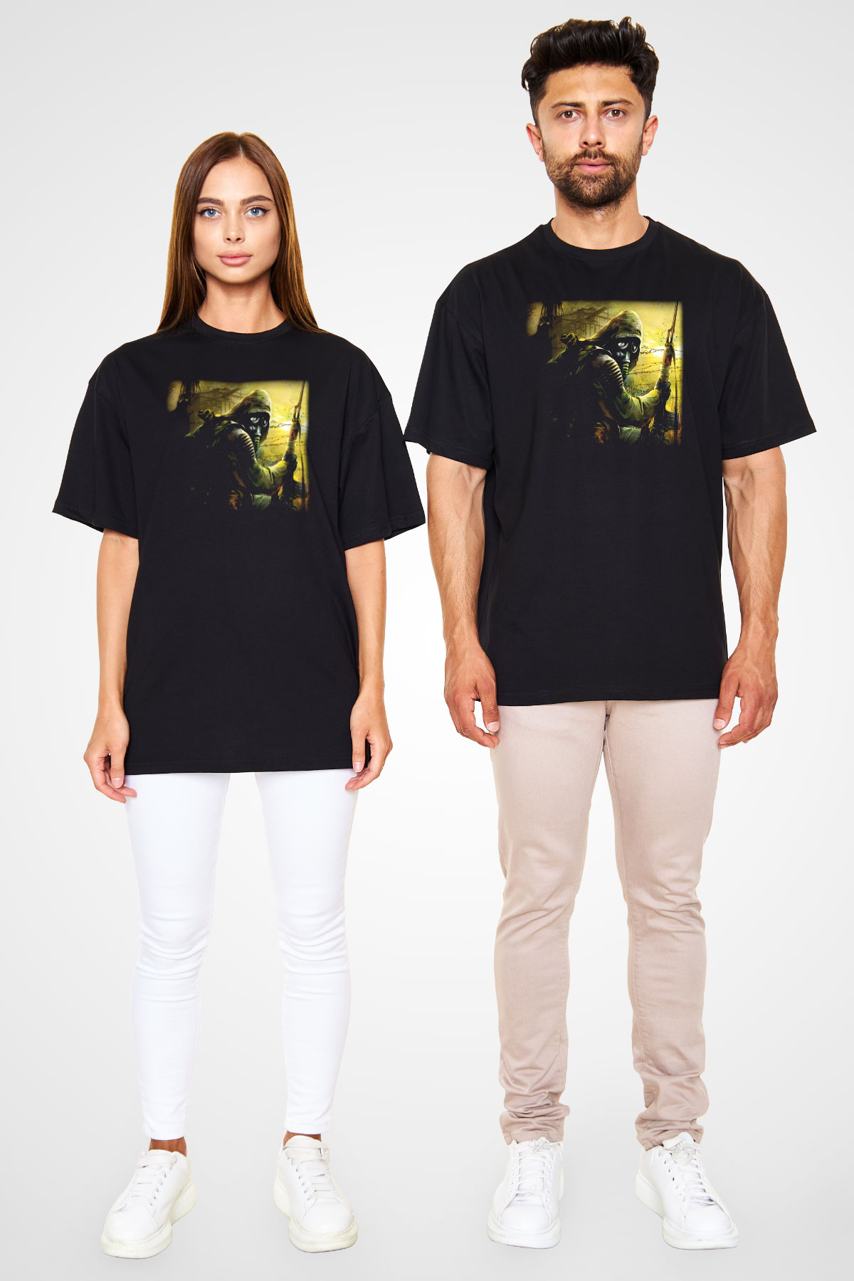 S.T.A.L.K.E.R. Siyah Unisex Oversize Tişört T-Shirt