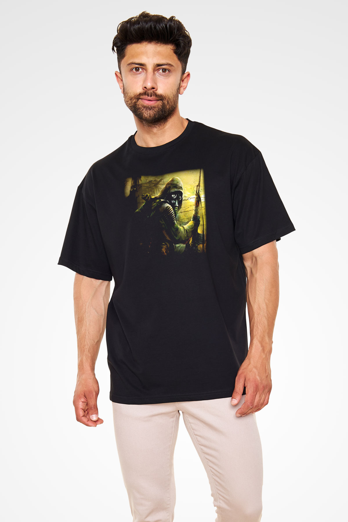 S.T.A.L.K.E.R. Siyah Unisex Oversize Tişört T-Shirt