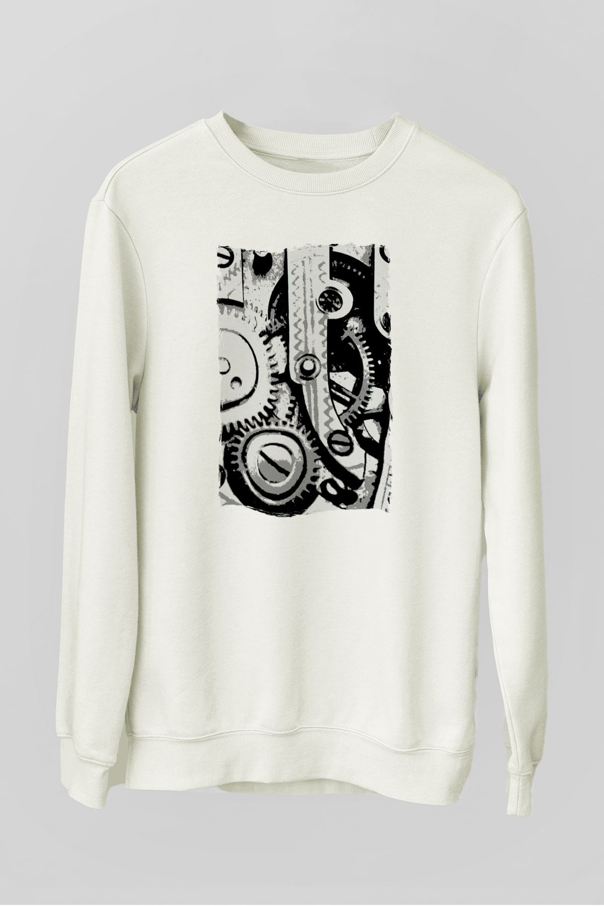 Saatçi Beyaz Unisex Sweatshirt