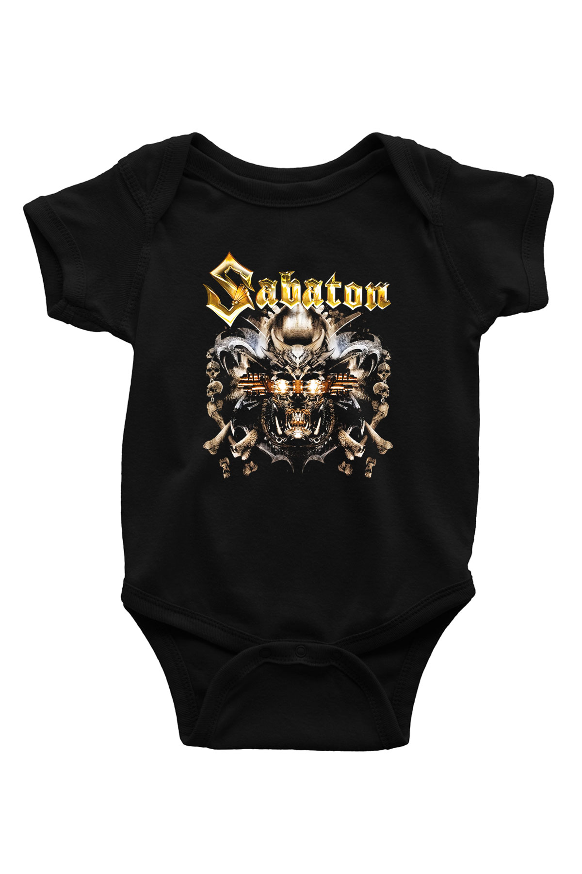 Sabaton Baskılı Siyah Bebek Body - Zıbın