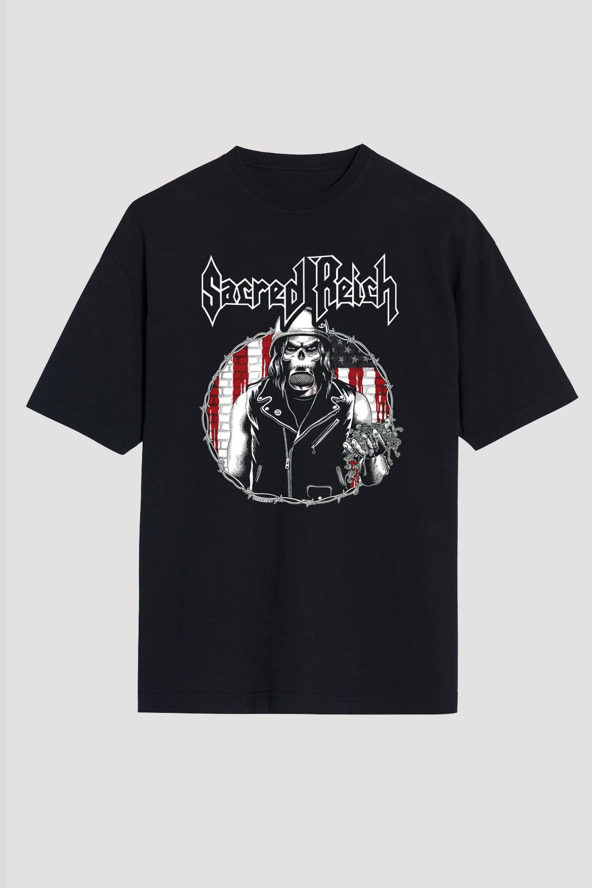 Sacred Reich Siyah Unisex Oversize Tişört T-Shirt