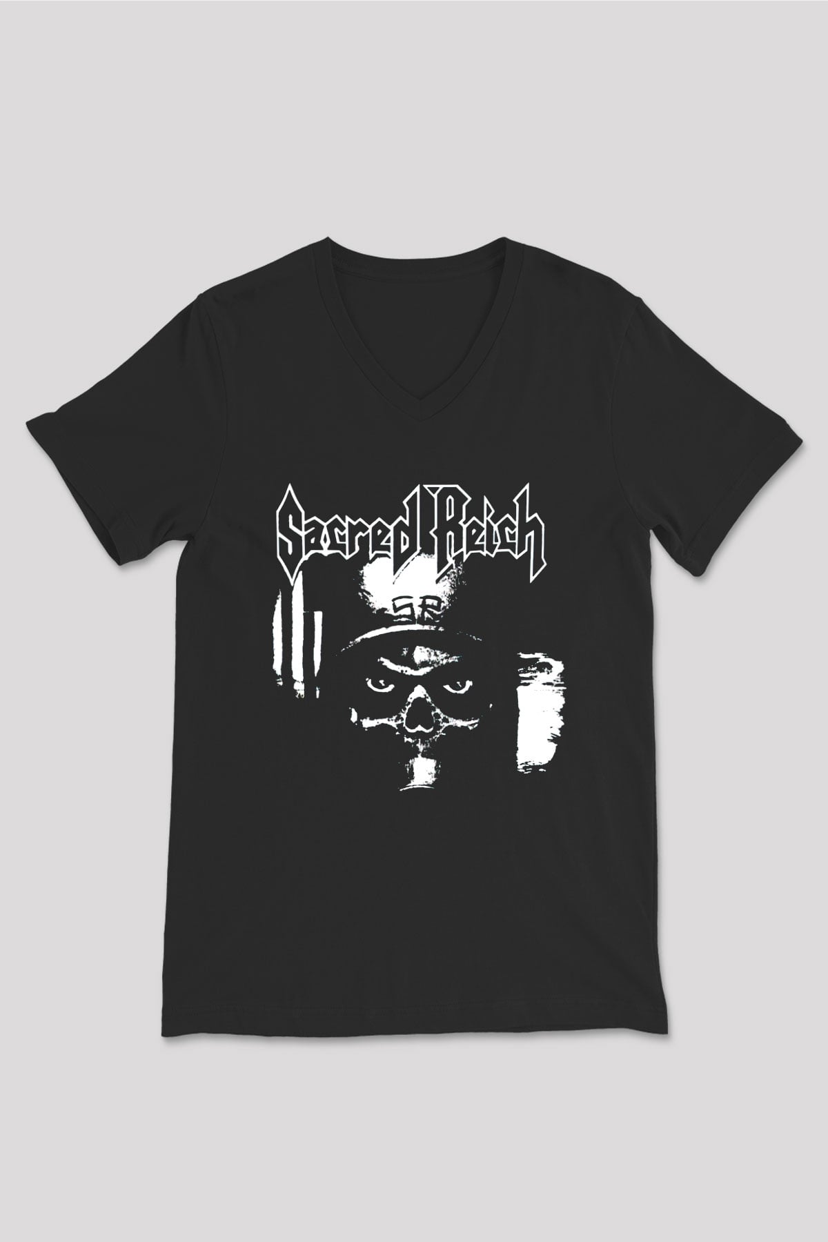 Sacred Reich Siyah Unisex V Yaka Tişört