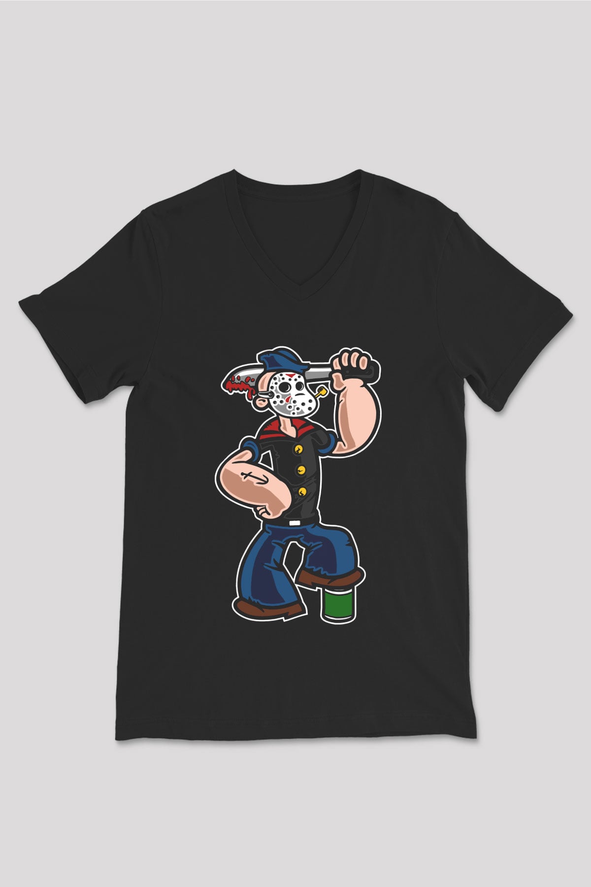 Sailor Mass Murderer Temel Reis Baskılı Siyah Unisex V Yaka Tişört