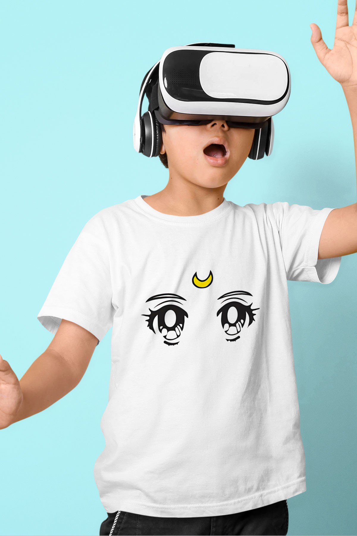 Sailor Moon Baskılı Beyaz Unisex Beyaz Çocuk Tişört - Tshirt