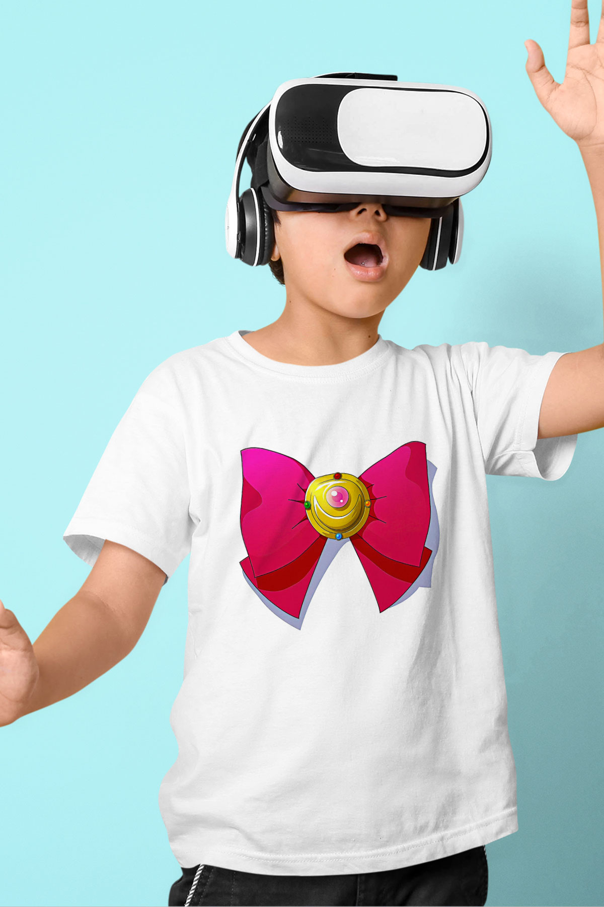 Sailor Moon Baskılı Beyaz Unisex Beyaz Çocuk Tişört - Tshirt