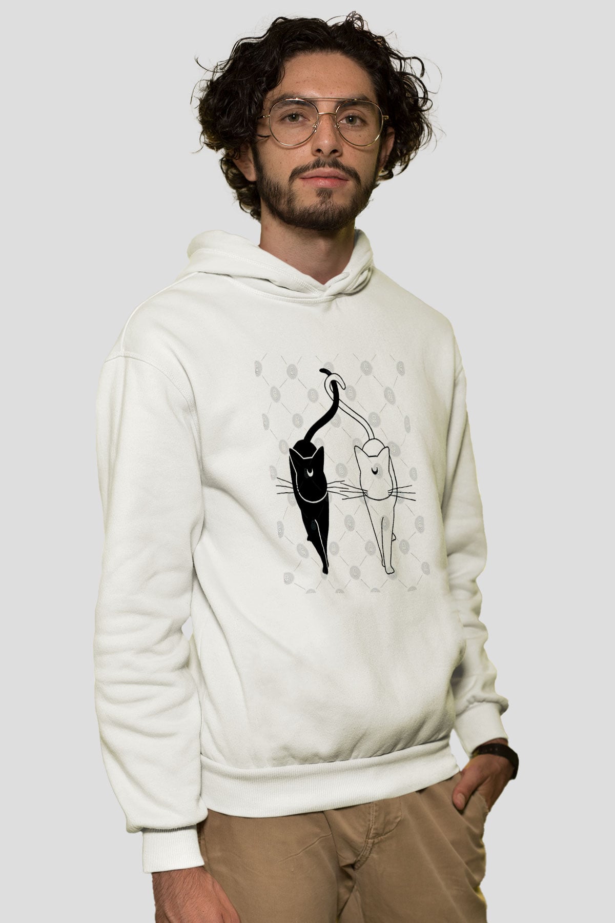 Sailor Moon Baskılı Beyaz Unisex Hoodie