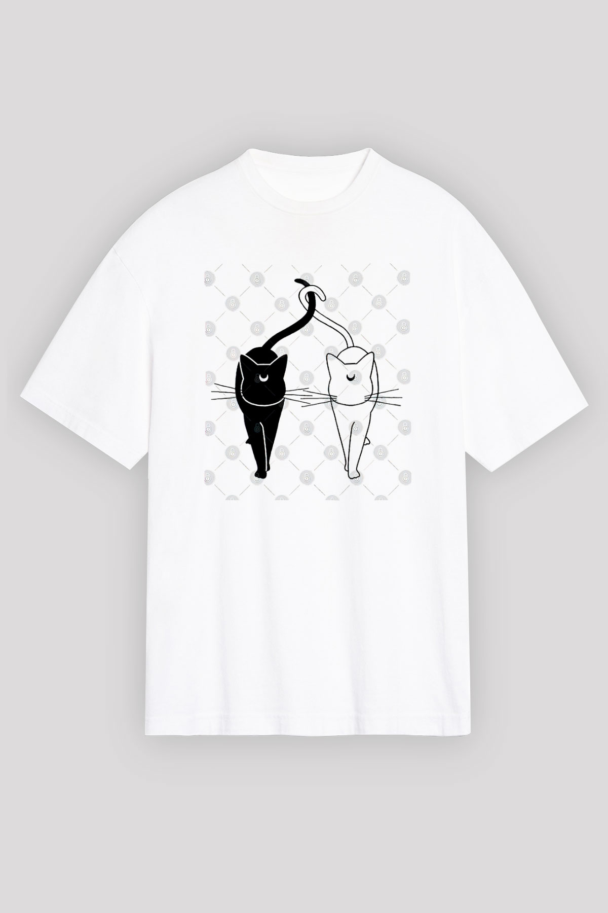 Sailor Moon Baskılı Beyaz Unisex Oversize Tişört - Tshirt