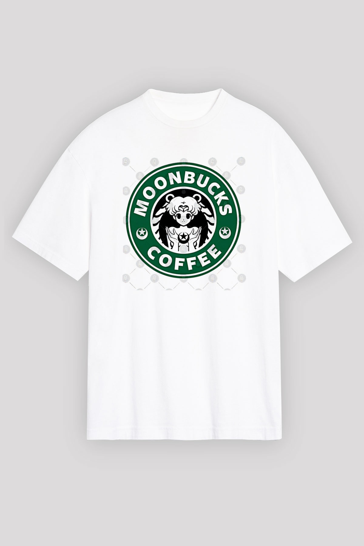 Sailor Moon Baskılı Beyaz Unisex Oversize Tişört - Tshirt