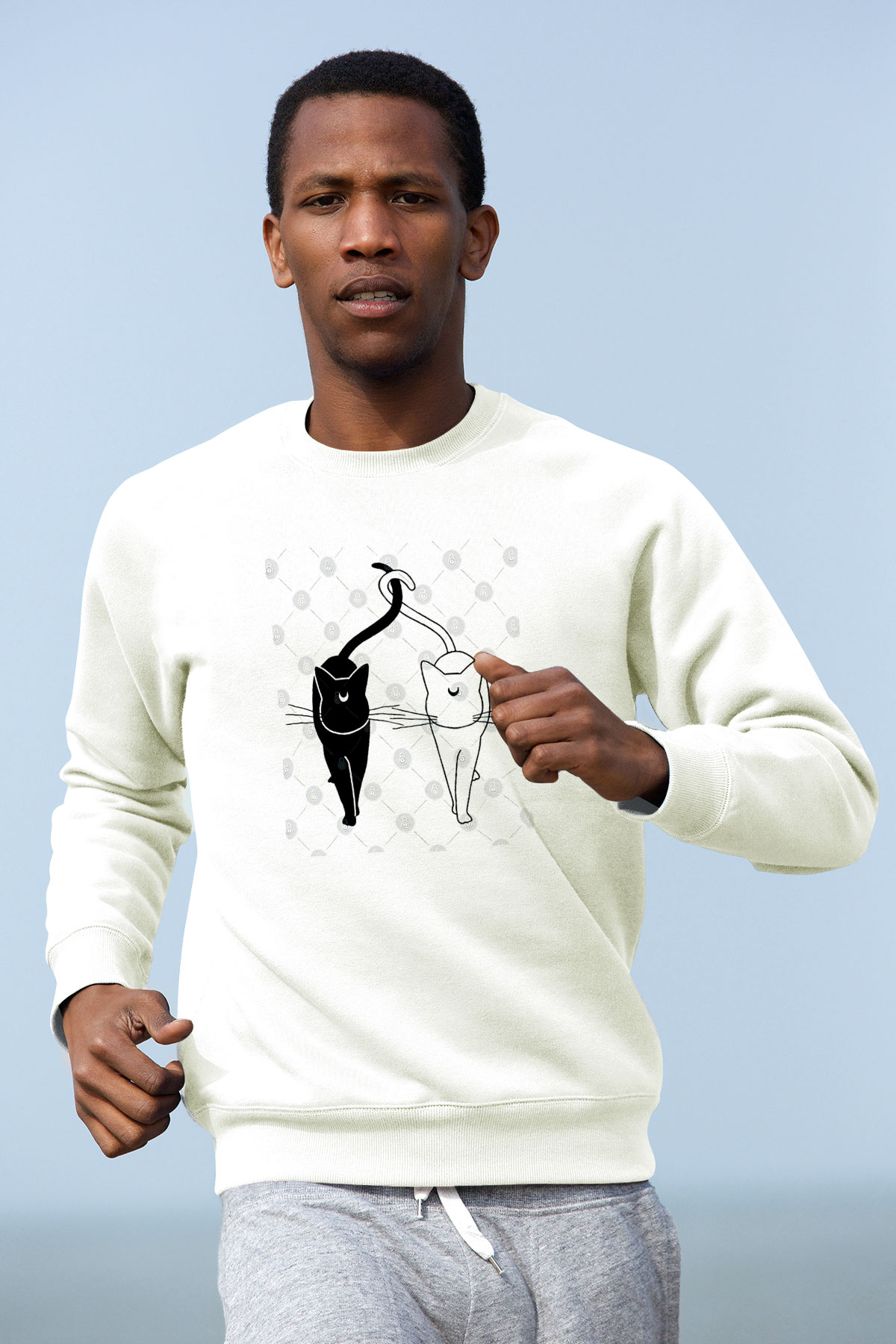 Sailor Moon Baskılı Beyaz Unisex Sweatshirt