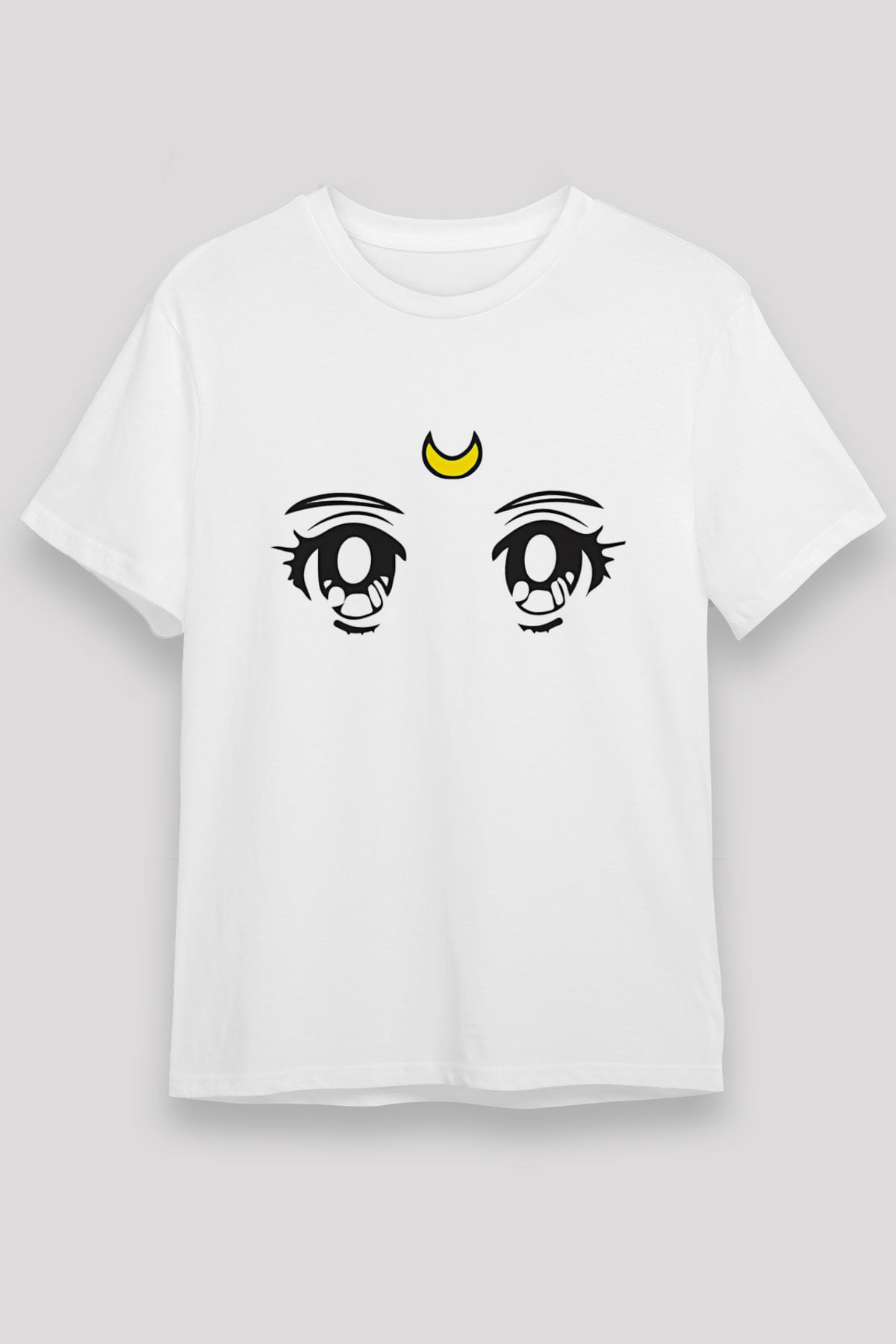 Sailor Moon Unisex Baskılı Beyaz Tişört - Tshirt