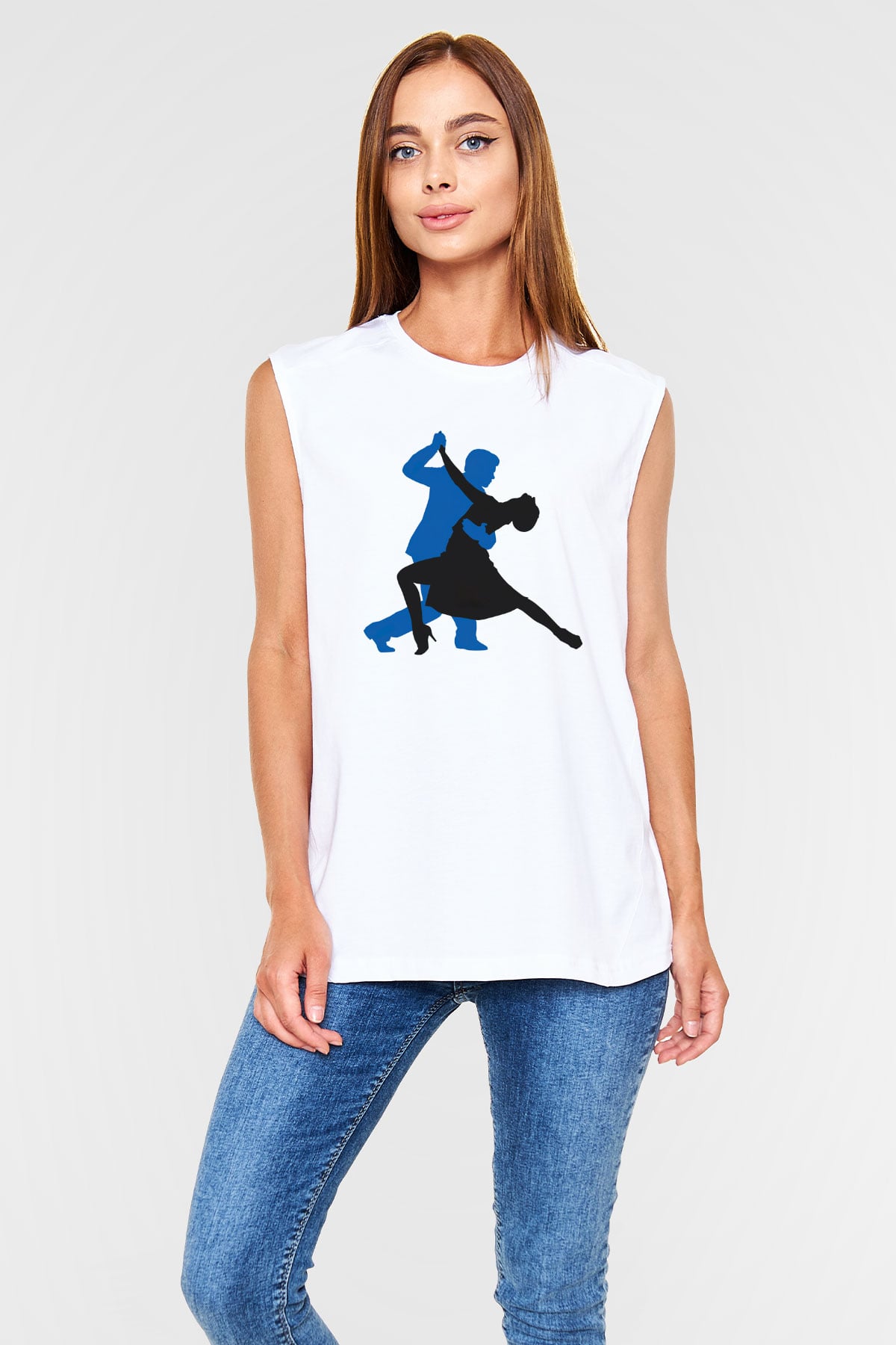Salsa Beyaz Unisex Kolsuz Tişört