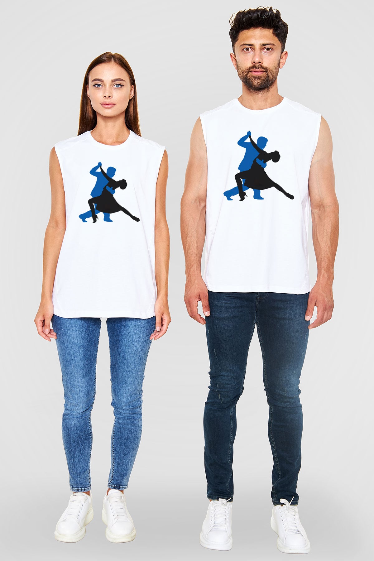 Salsa Beyaz Unisex Kolsuz Tişört