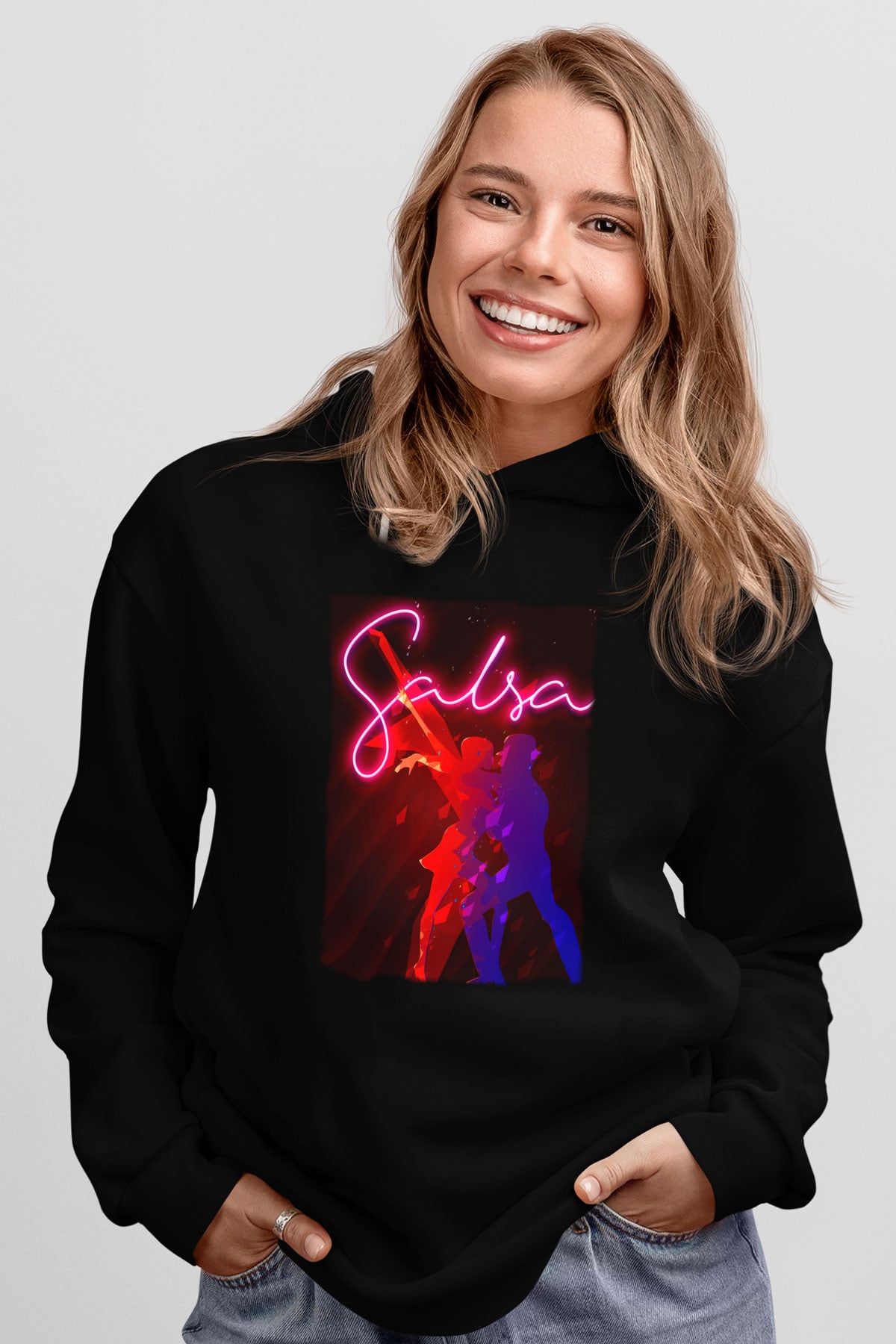 Salsa Siyah Unisex Hoodie