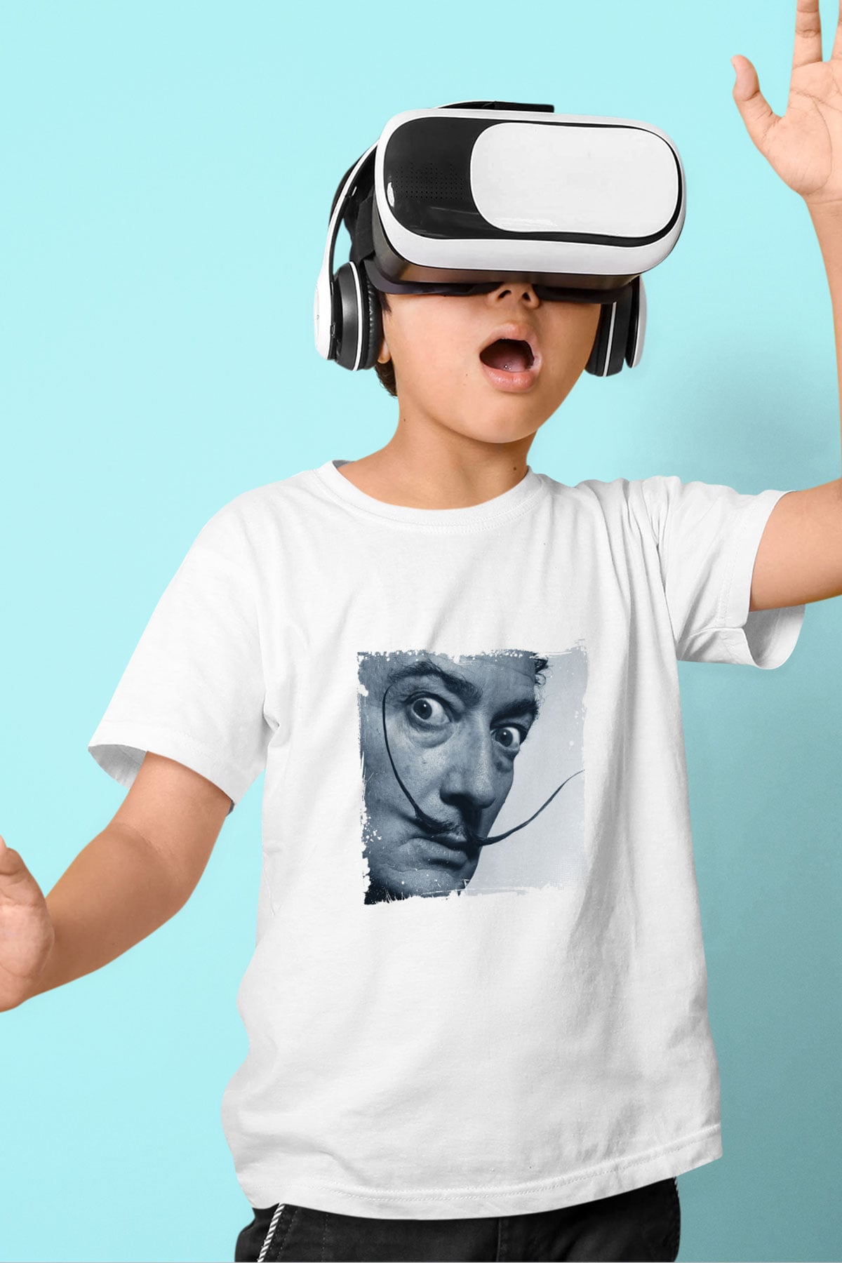 Salvador Dali Unisex Baskılı Beyaz Çocuk Tişört