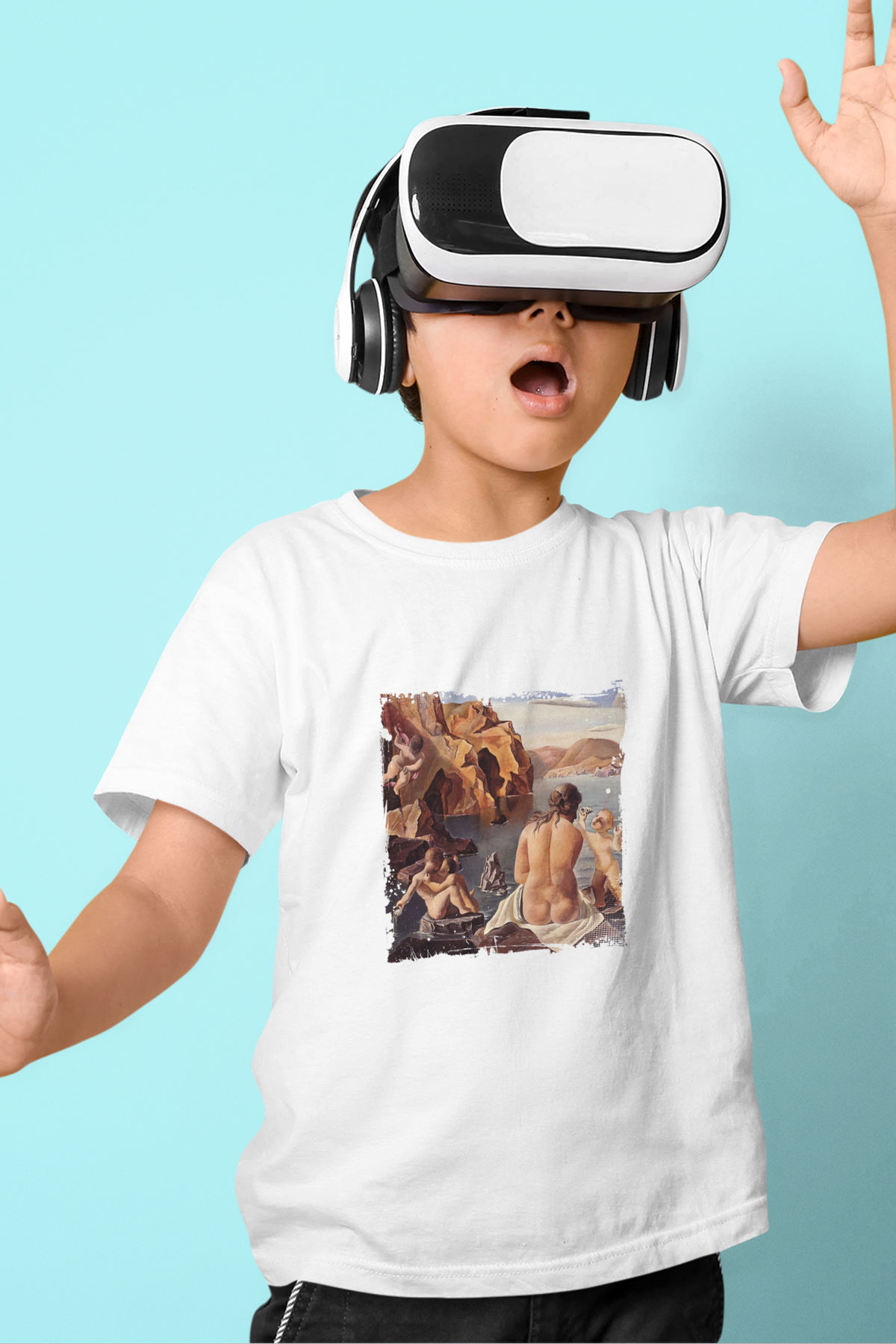 Salvador Dali Unisex Baskılı Beyaz Çocuk Tişört