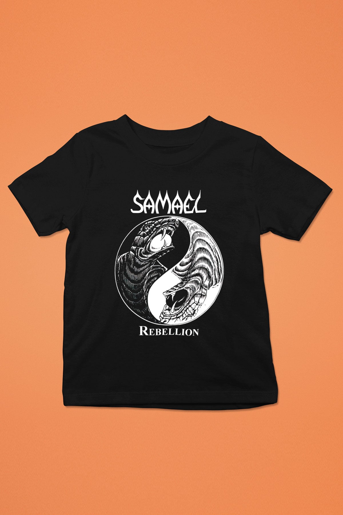 Samael Baskılı Unisex Siyah Çocuk Tişört - Tshirt