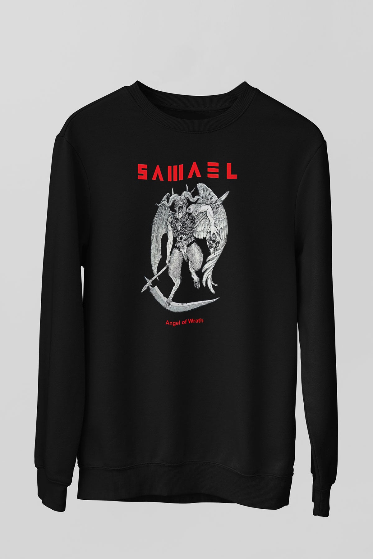 Samael Baskılı Unisex Siyah Sweatshirt