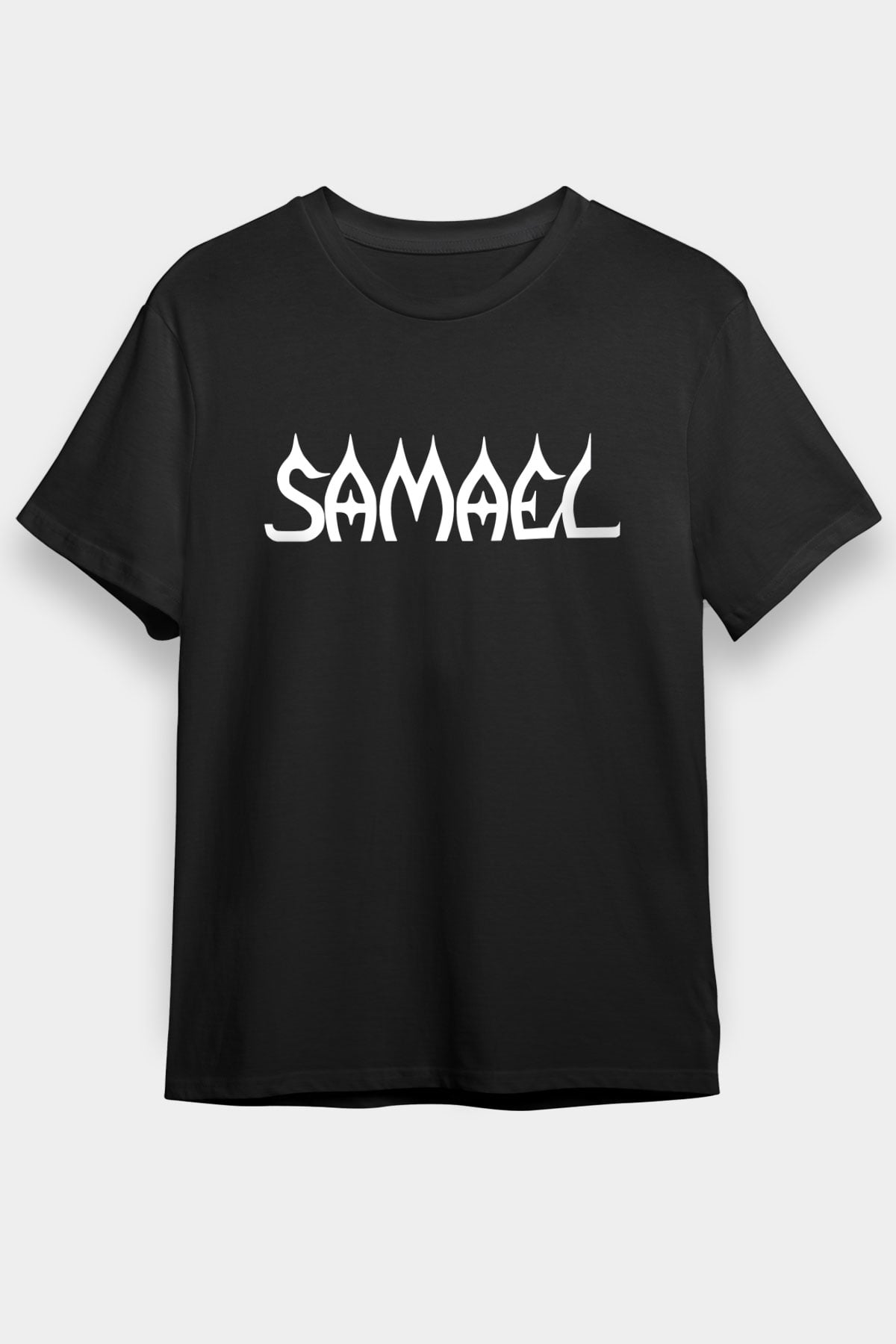 Samael Baskılı Unisex Siyah Tişört - Tshirt