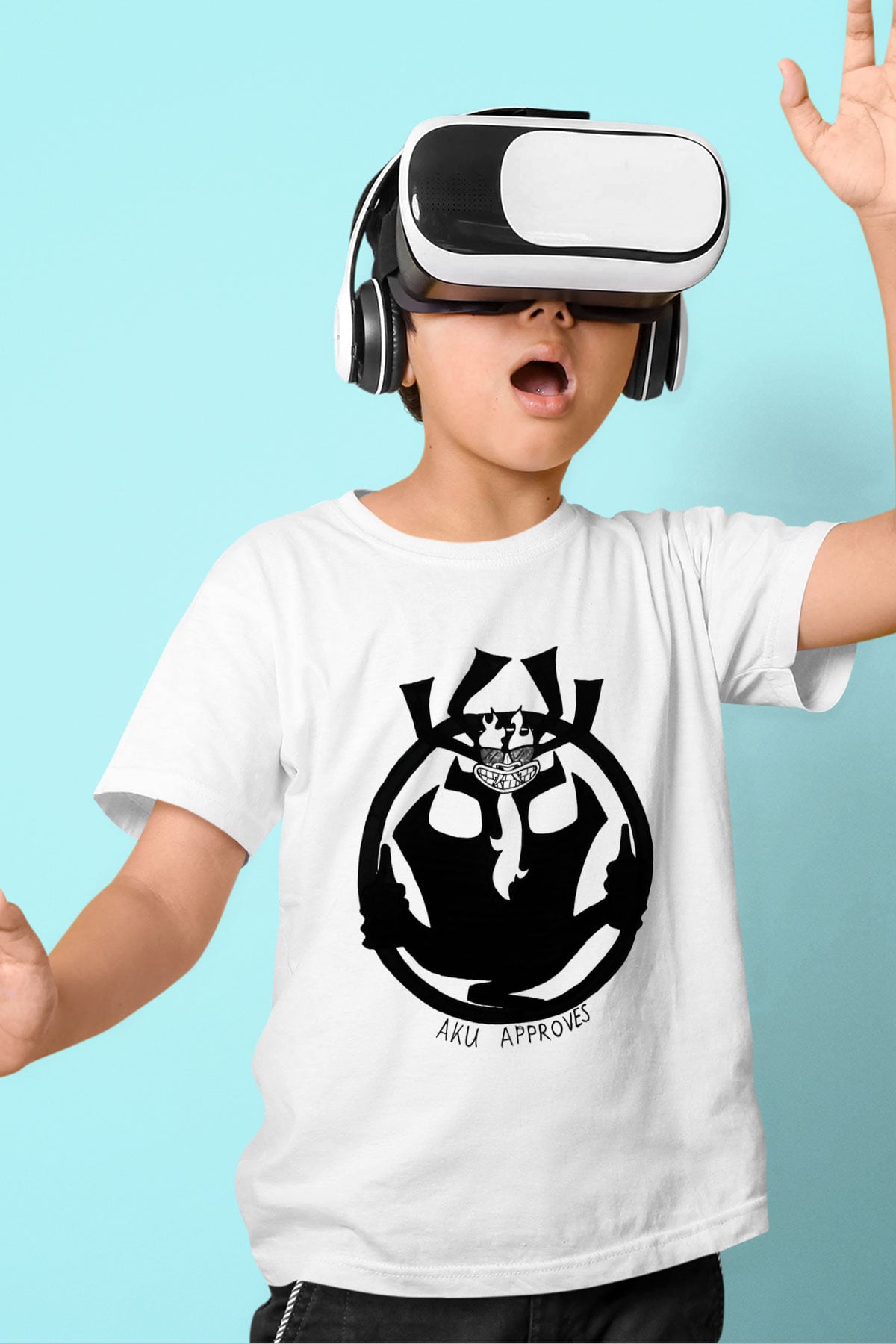 Samurai Jack Baskılı Beyaz Unisex Çocuk Tişört