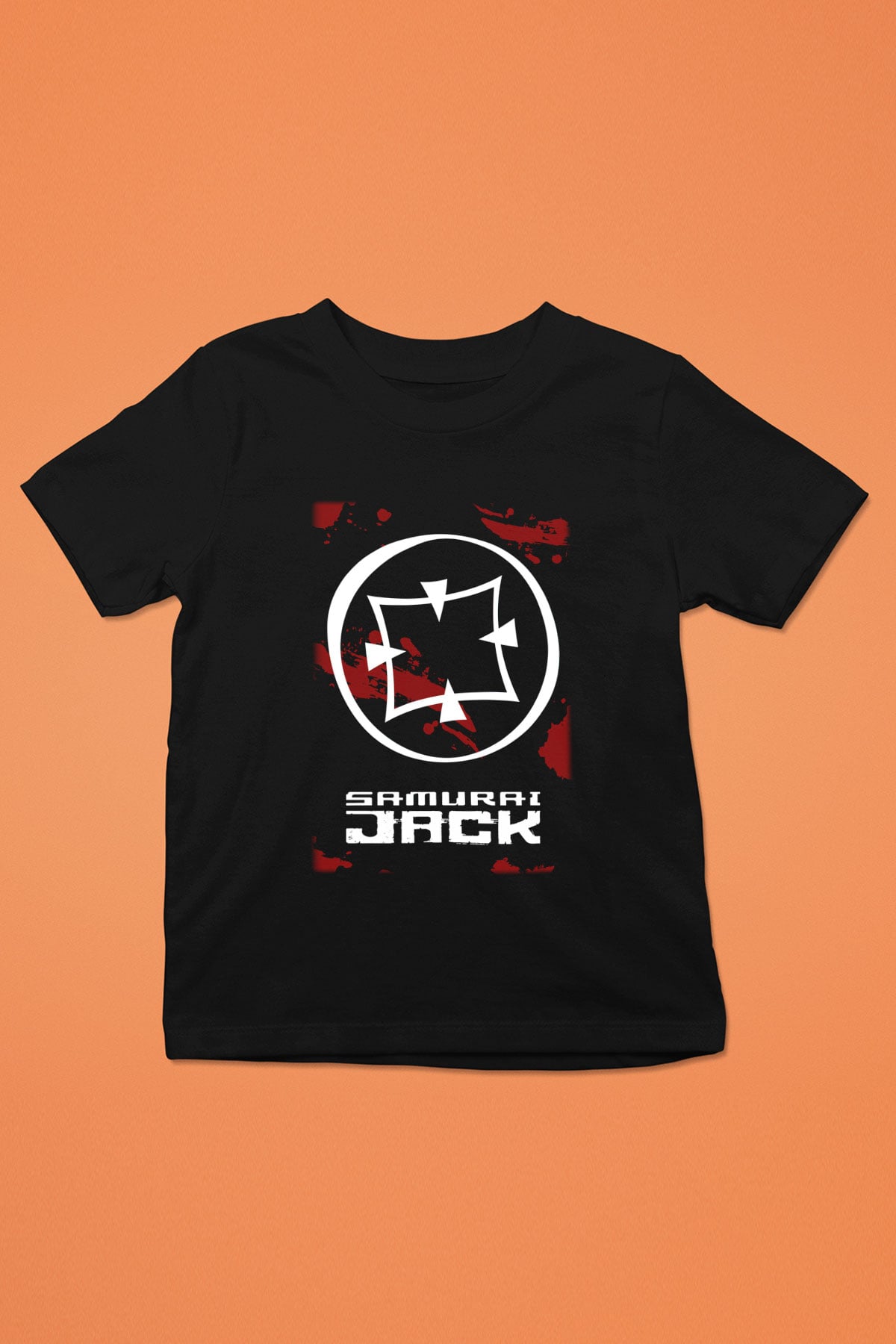 Samurai Jack Baskılı Siyah Unisex Çocuk Tişört